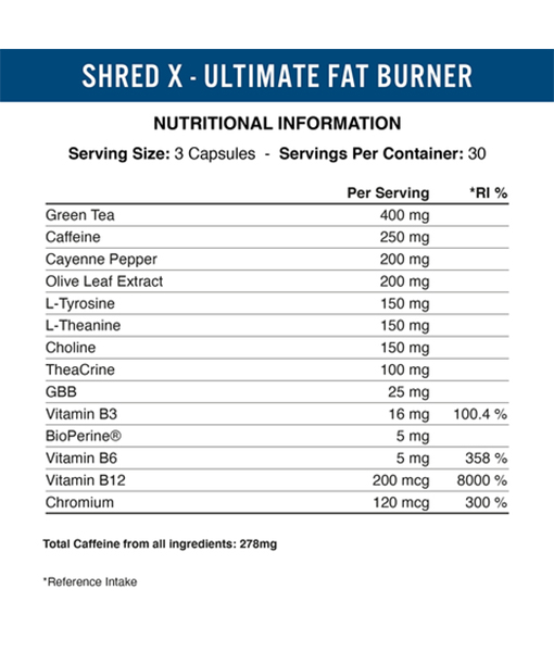 Applied Nutrition – SHRED X FAT BURNER -BBE 09/23 Sport Freak