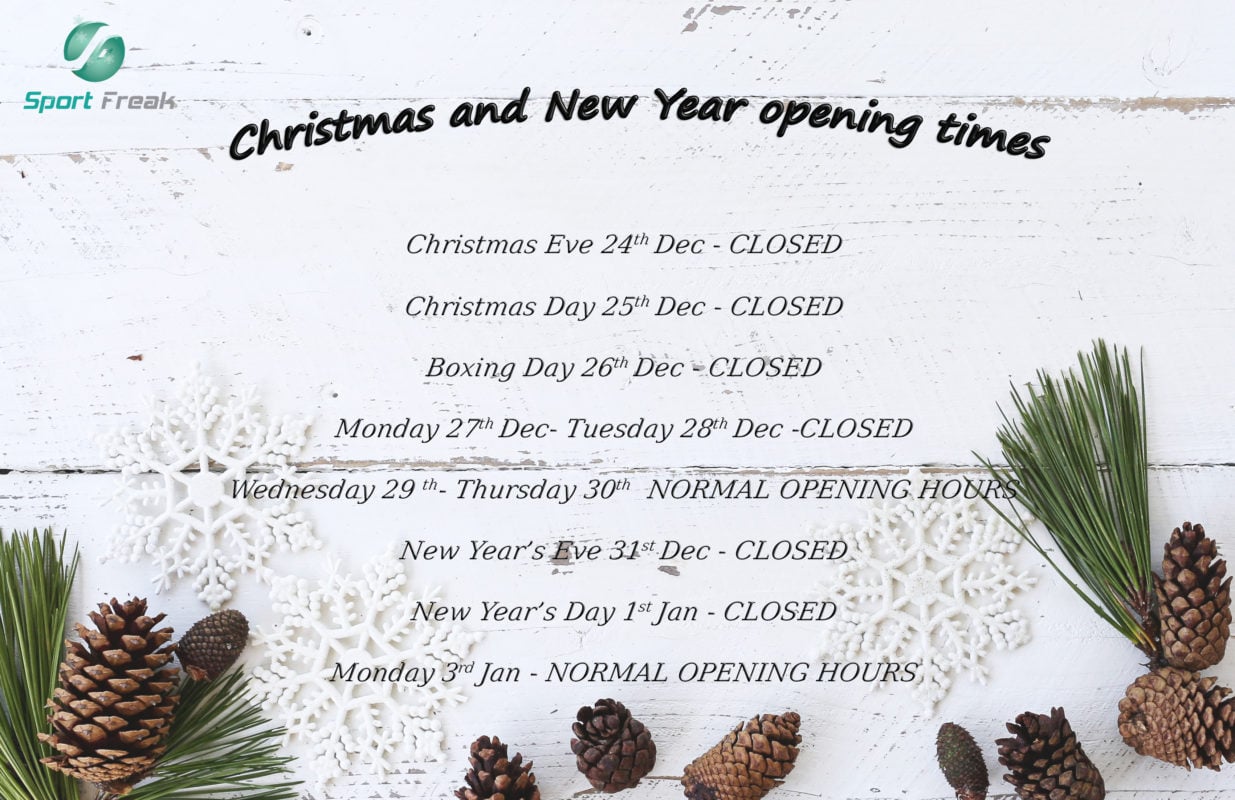 2021 Holiday opening hours Sport Freak